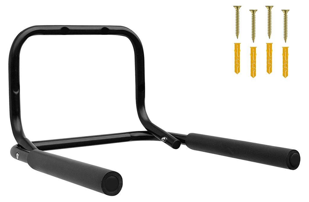 WELLGRO Wand Fahrradhalter - Stahl, schwarz, klappbar, Produktbild 