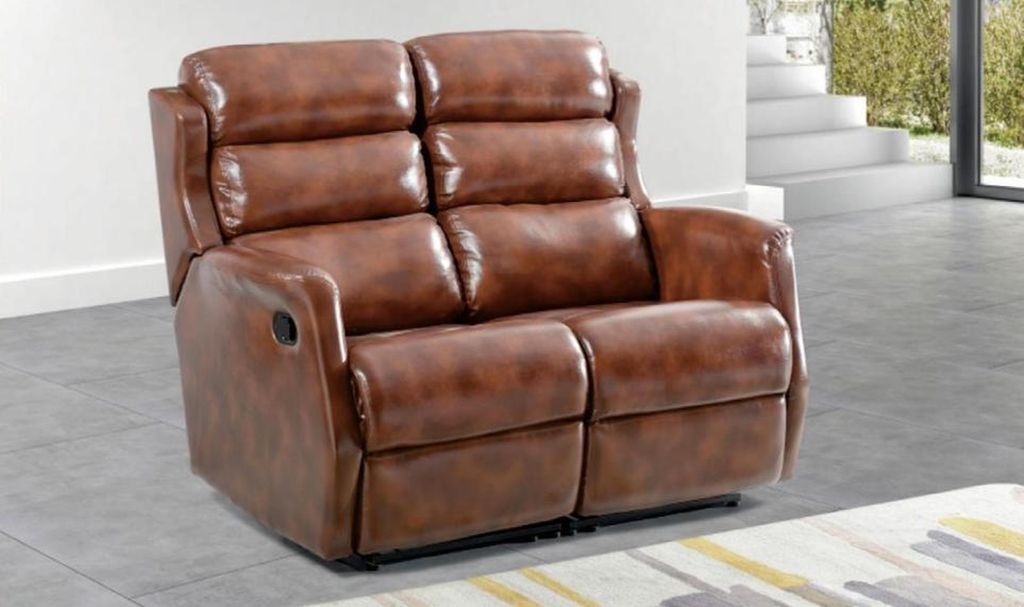 Sofa 2 Sitzer Braun Sofas Stil Luxus Wohnzimmer Modernes Design Polster