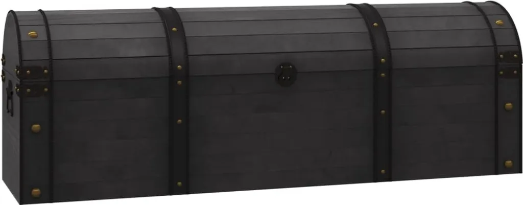 Coffre de rangement Bois massif style vintage 120x30x40 cm - Malle