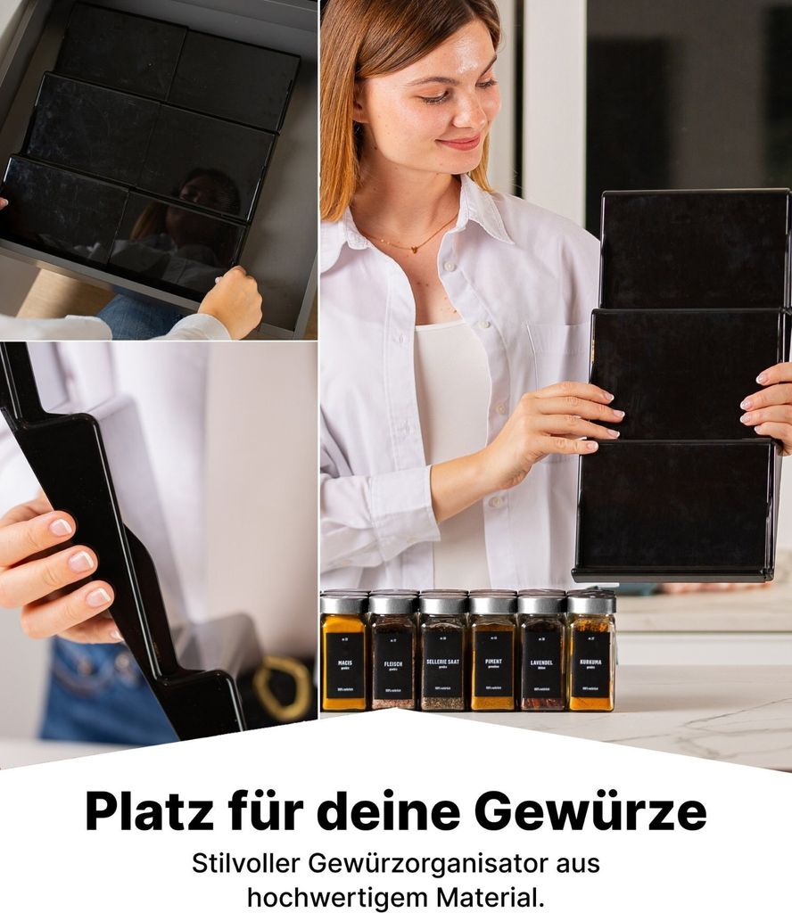 2er Set Verstellbares Gewürzregal für Schublade mit 24 Produktbild 8