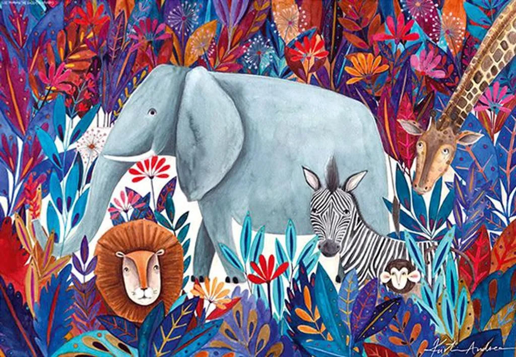 Puzzle Art D-Toys Animaux 1000 pièces - Puzzle d'art tropical coloré