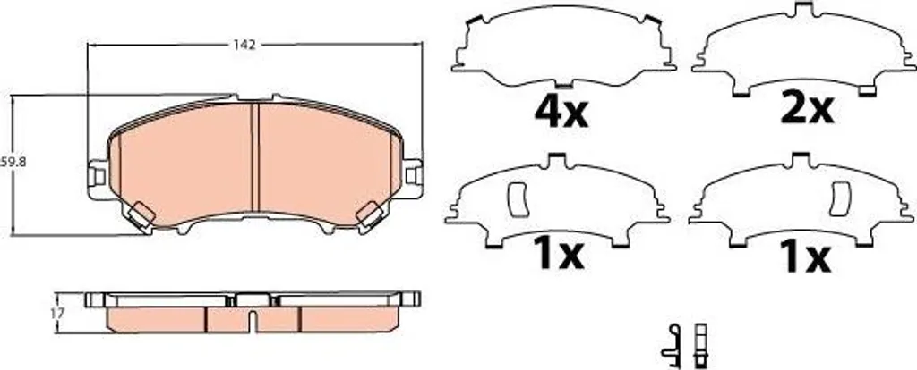Plaquettes de frein TRW haute performance GDB3622 compatible Qashqai