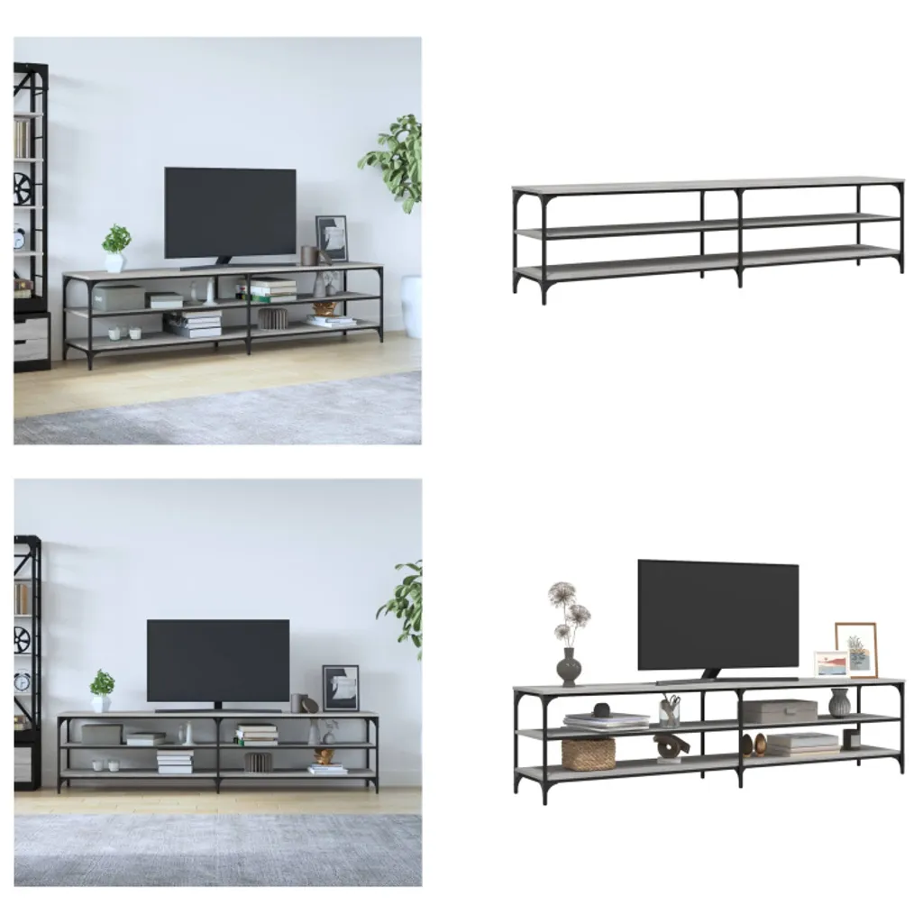 Mobile porta TV 200cm Grigio Sonoma | Supporto TV Robusto vidaXL