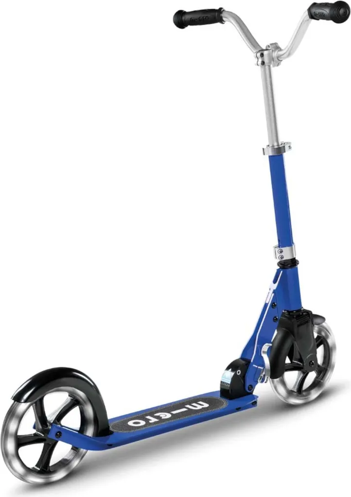 Trottinette Micro Cruiser LED bleue : stable, pliable et grandes roues