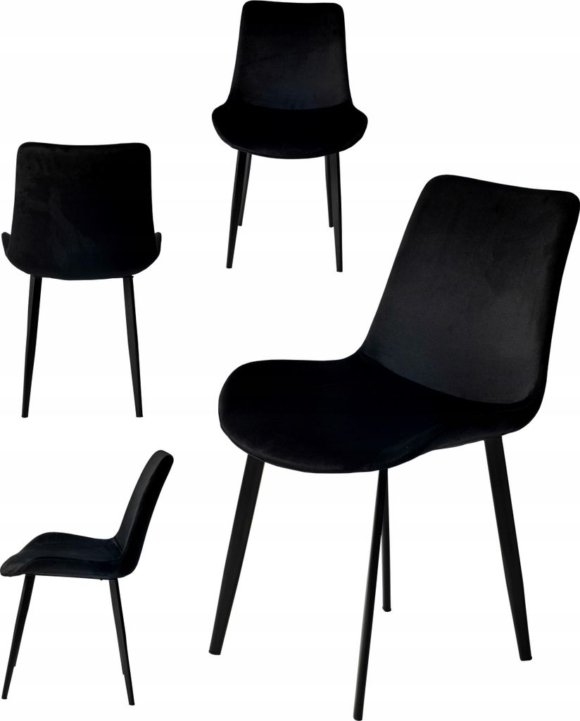 Ekspand | Sedia in velluto LR800 - Nero - Imbottita, Design Immagine del prodotto 