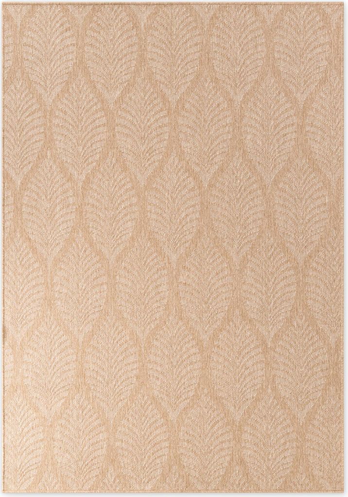 NYVI Teppich Duet - Wetterfest UV-beständig Für Innen und Außen - Wohnzimmerteppich Gartenteppich - 160x230 cm Rechteckig - Jute Weiß Liora