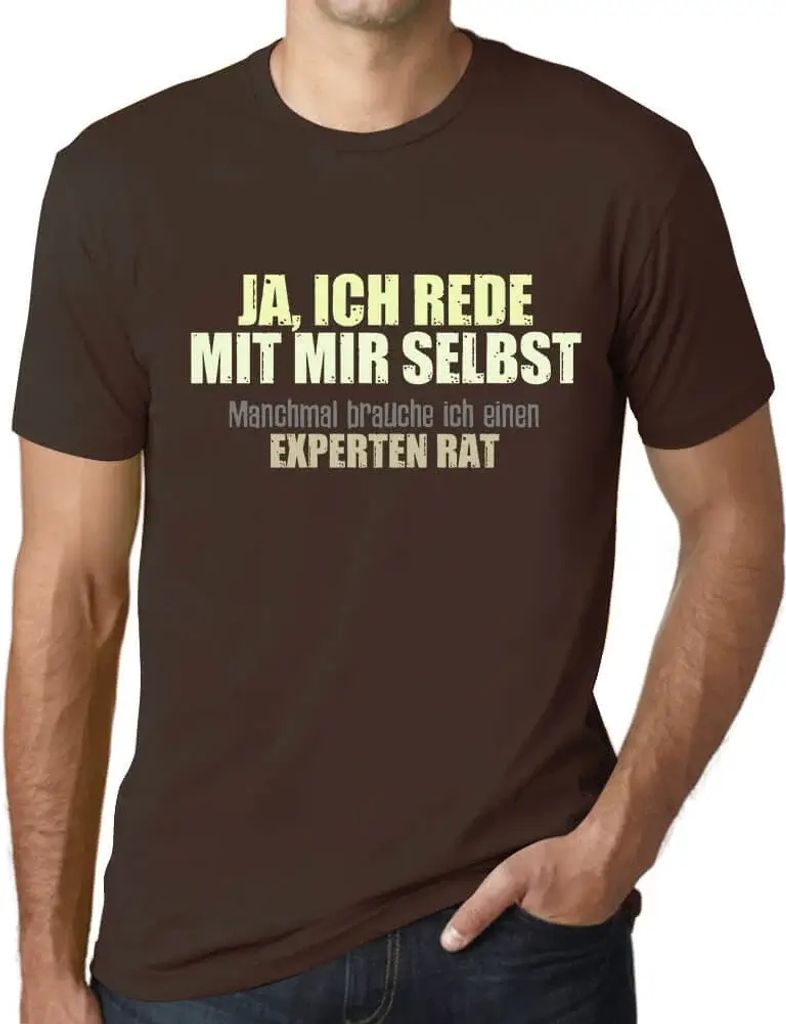 Herren Grafik T-Shirt Ja Ich Rede Mit Mir Selbst Öko-Verantwortlich Vintage Jahrgang Kurzarm Lustige Druck Geburtstag Geschenk Mann