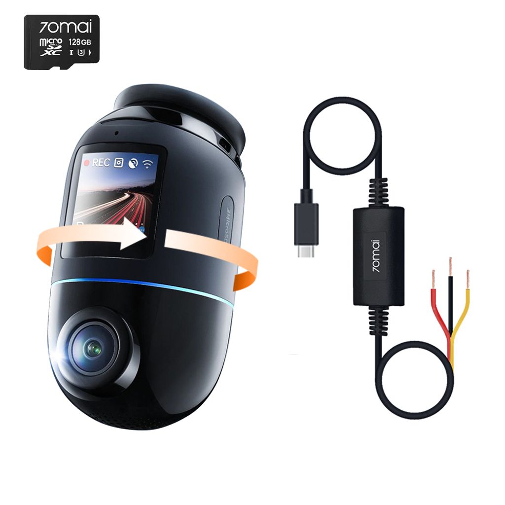 70mai Dashcam 4K Omni X800 + Hardwire Kit UP03, inkl. 128 GB SD-Karte