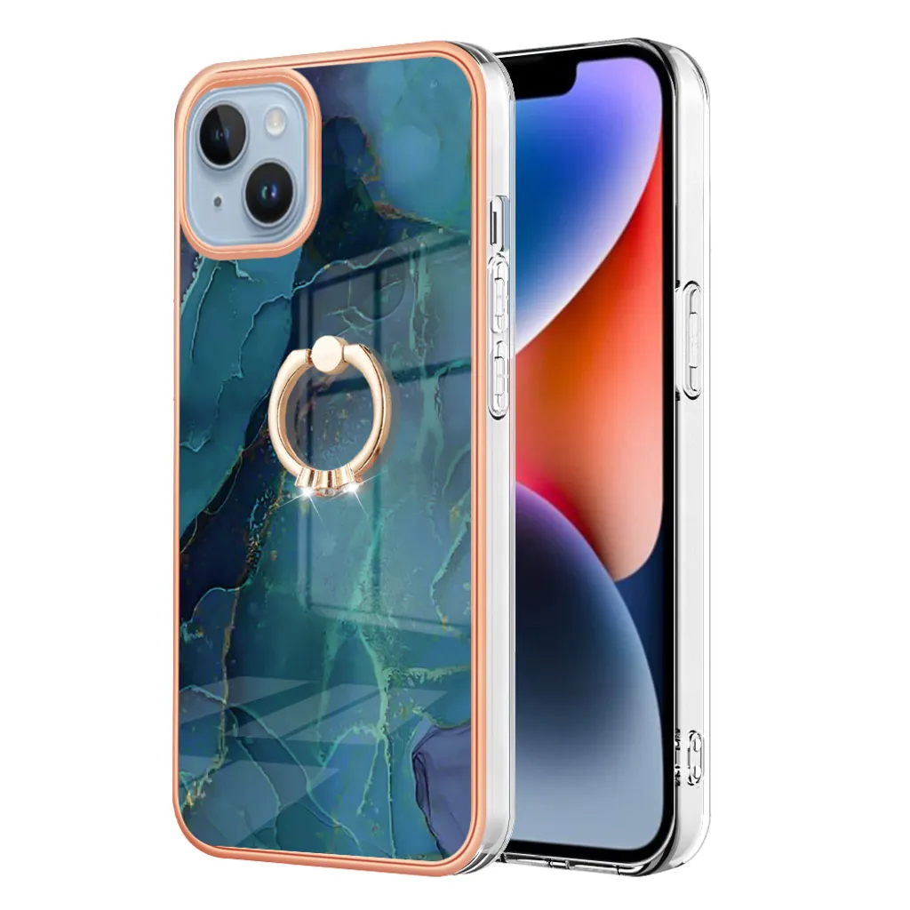 Custodia iPhone 14 Premium Verde Fantasia | Cover TPU con Ring Holder - 2