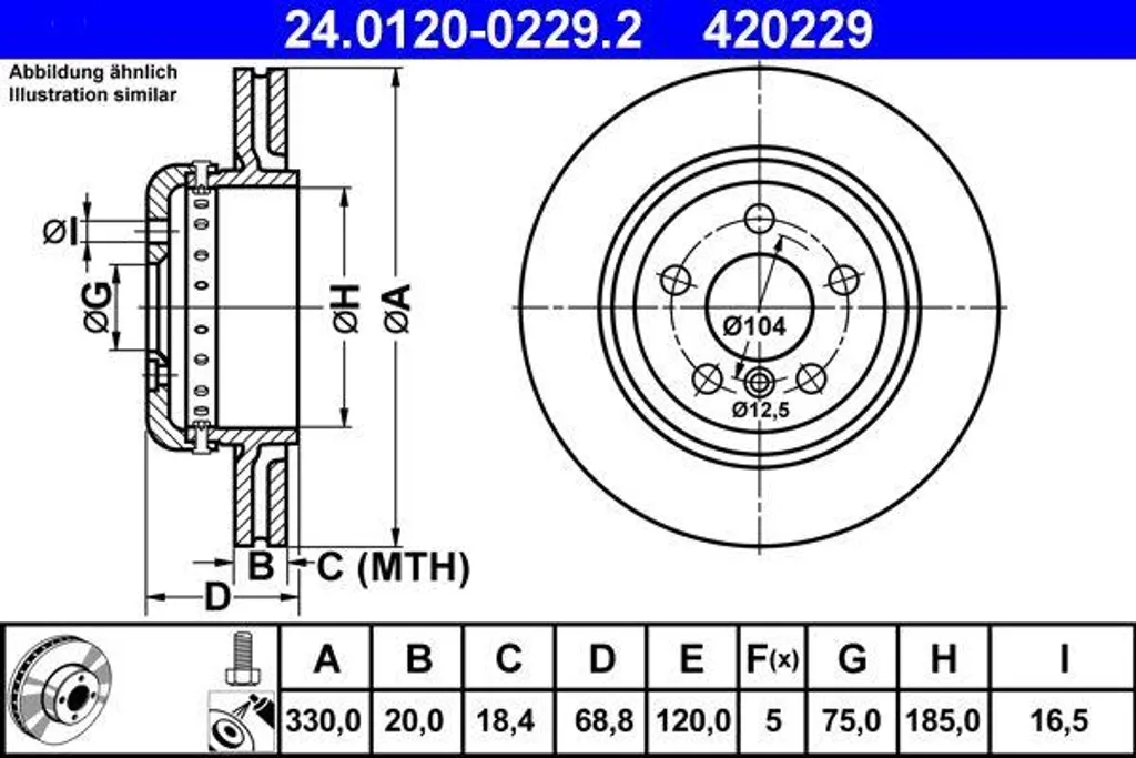 Supprimez les vibrations au freinage : Disque ATE BMW Série 5 F10 F11