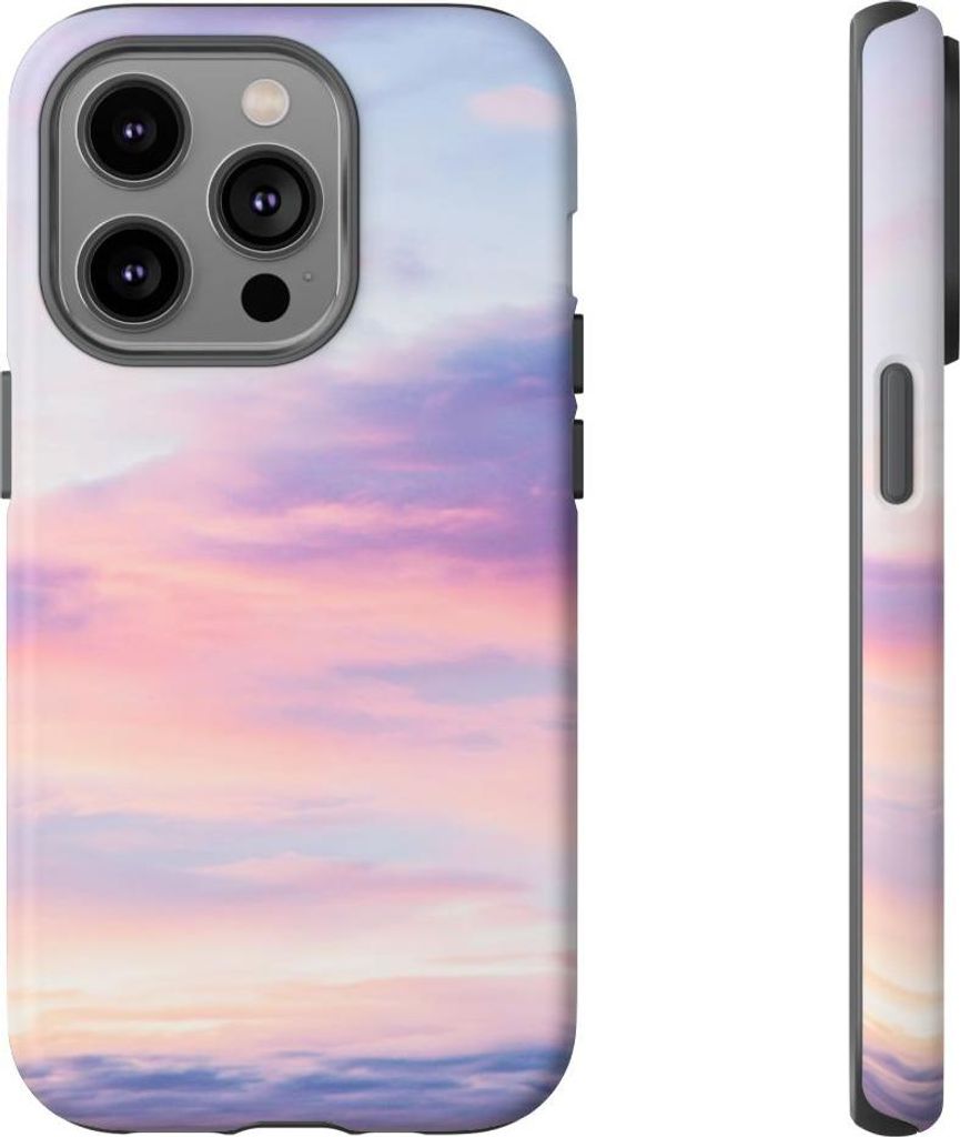 Sanfter Himmel in Rosa und Blau – Handyhülle Kompatibel mit iPhone 14 Pro