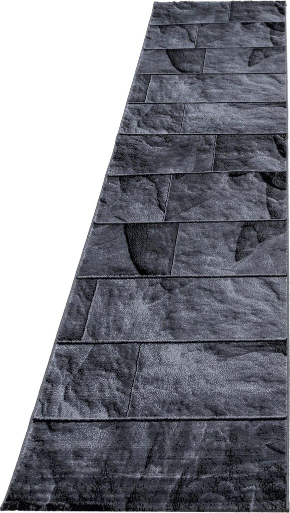 Tapijt, vloerkleed voor de woonkamer, zwart, 80x300 cm, Productafbeelding 