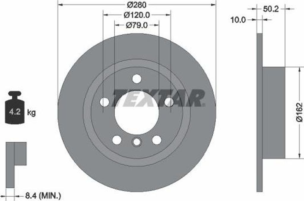 TEXTAR 92238703 Bremsscheibe OE 34209804830 kompatibel mit Paceman, Countryman