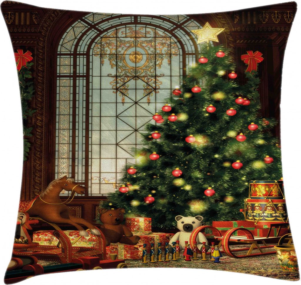 ABAKUHAUS Weihnachten Kissenbezug, Weihnachtsbaum, Seitenschläferkissenhülle ohne Kissen mit Reißverschluss und Beitseitigem Druck Waschbar, 60 ...