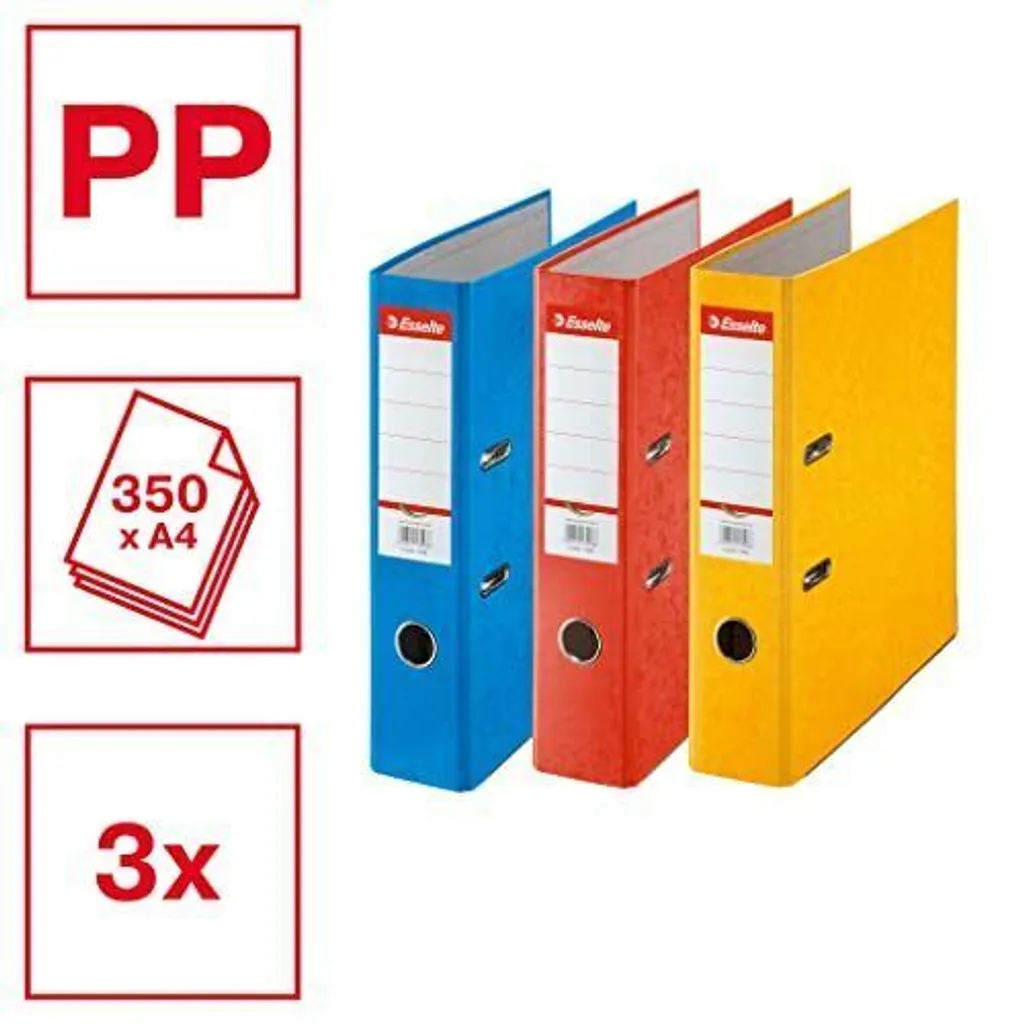 Classeurs robustes Esselte Rainbow 75mm - Pack de 3 couleurs variées