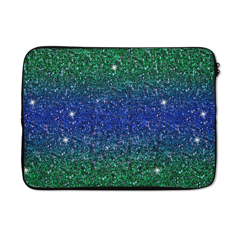 MuchoWow Laptop Hülle 14 ZollOmbre - Stier - Grün - Blau - Muster Laptoptasche - Laptoptasche - Stoßsicher - Schutzhaube