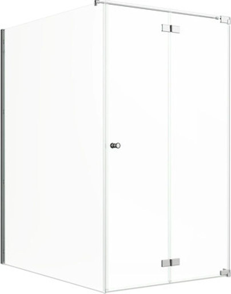 Jungborn Duschtür mit Seitenwand SETTE Drehfalttür rechts Seitenwand links 160 x 120 cm Profil chrom Klarglasmit schmutzabweisende Glasbeschichtu...