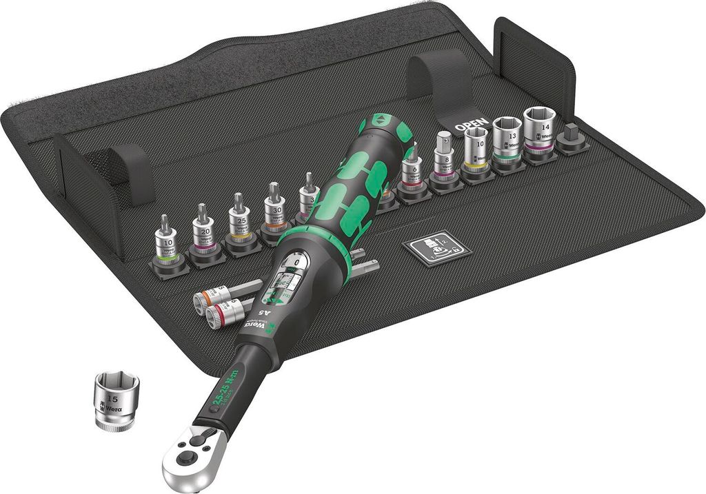 WERA Drehmomentschlüsselset 1/4" 2,5-25 Nm 290 x 23 8 mm Produktbild 