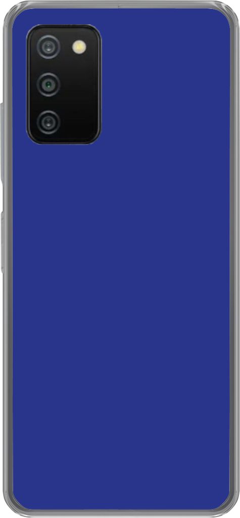 MuchoWow Handyhülle Schutzhülle Hülle für Telefoonhoesje Samsung Galaxy A03s Blau - Einfarbig - Dunkelblau Silikon Softcase Handy Hülle - Sc...