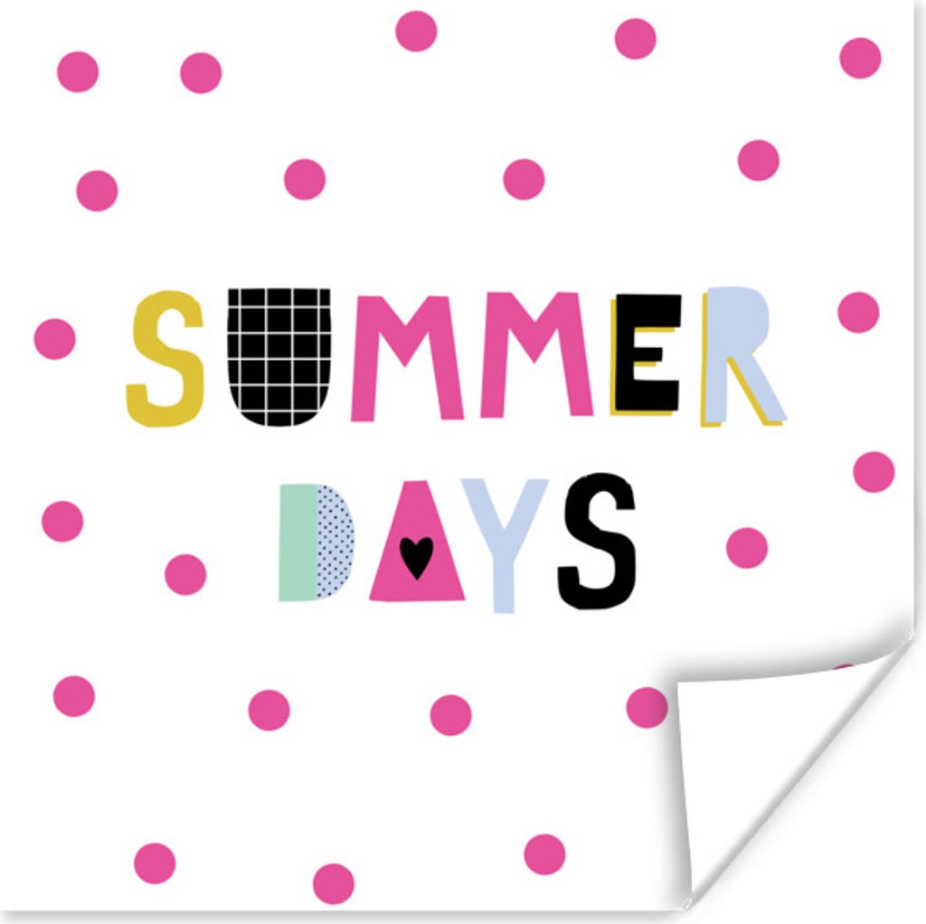 MuchoWow Poster Sommer - Zitat - Polka dots 75x75 cm - Wand Dekoration