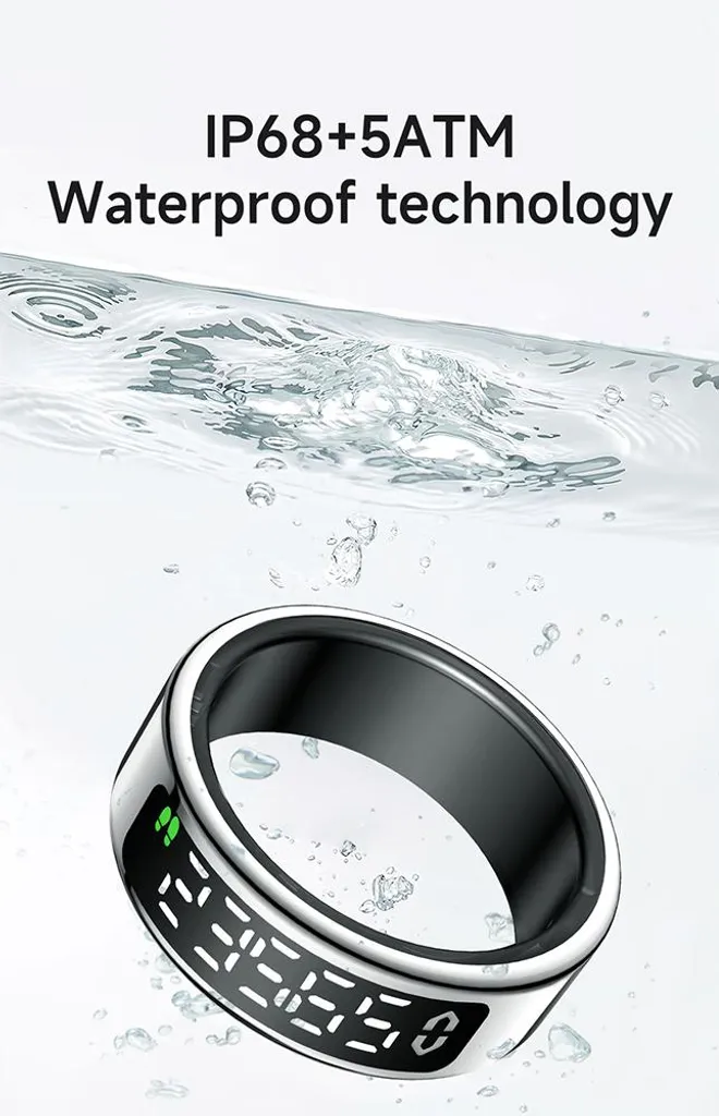 Smart Ring INF Nero Taglia 13: Tracker Biometrico Acciaio Inox - 16