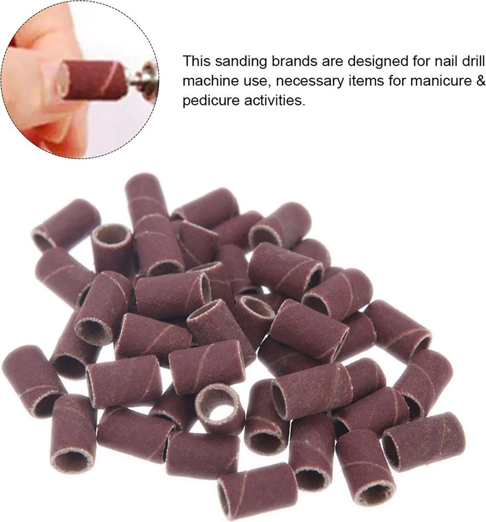 100 Stück Nagelbohrer-Schleifbänder Schleifsand für Maniküre-Pediküre-Maschine Kunstwerkzeug 80# 120# 180# Optionale Größe