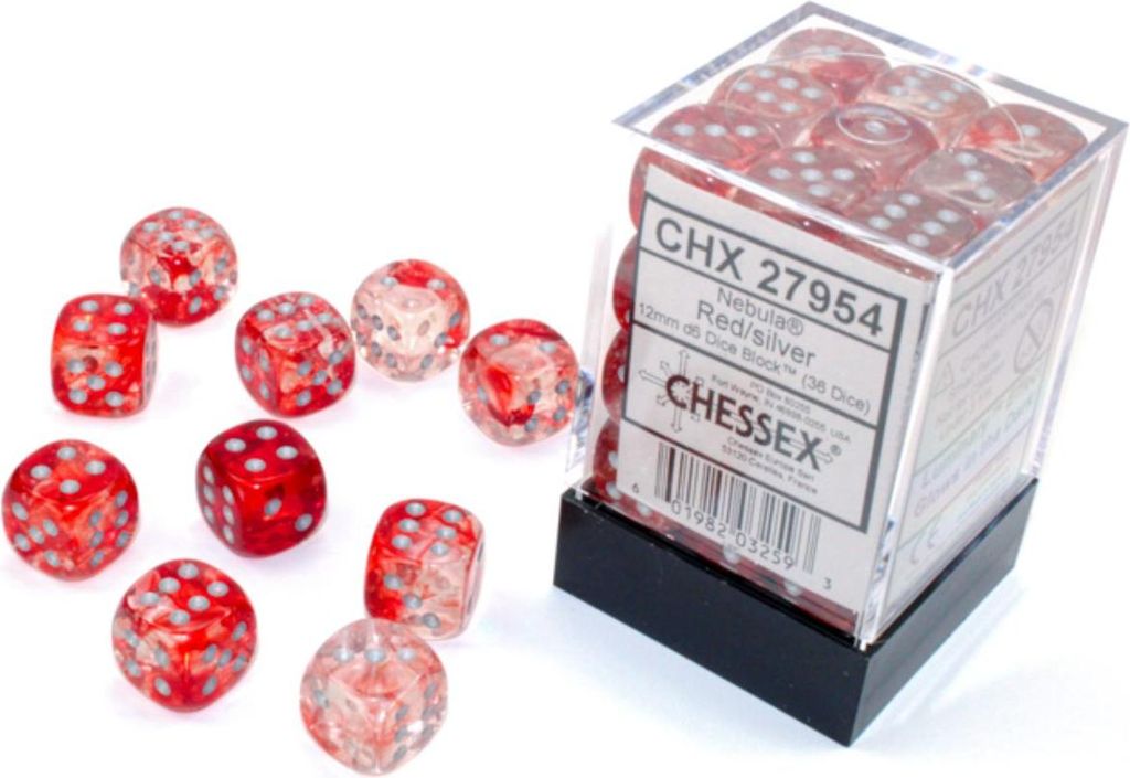 Chessex W6x36 Würfelset Nebula Red/Silver