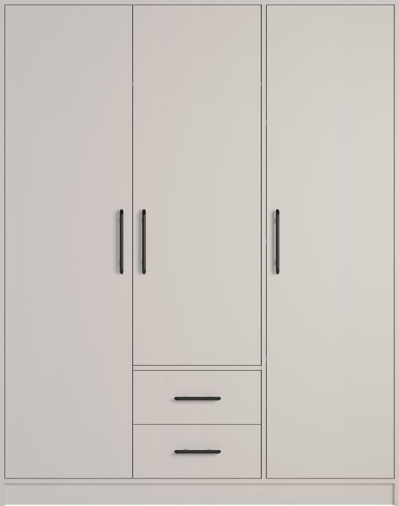 Kleiderschrank Smart SR-2 - Kaschmir, 150x190x56 cm, modern und funktional, optimal für kleine Räume,