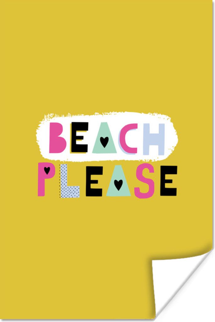 MuchoWow Poster Sommer - Gelb - Zitat 20x30 cm - Papierdruck