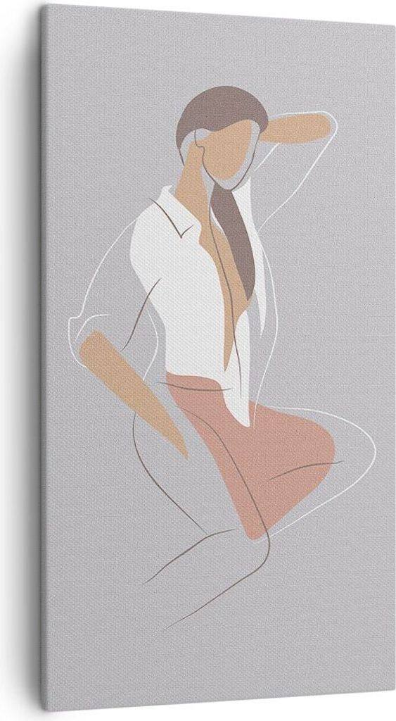 Bild auf Leinwand - Leinwandbild - Einteilig - Frau Grafik Modern - 45x80cm - Wand Bild - Wanddeko - Wandbilder - Leinwanddruck - Bilder - Wanddeko...