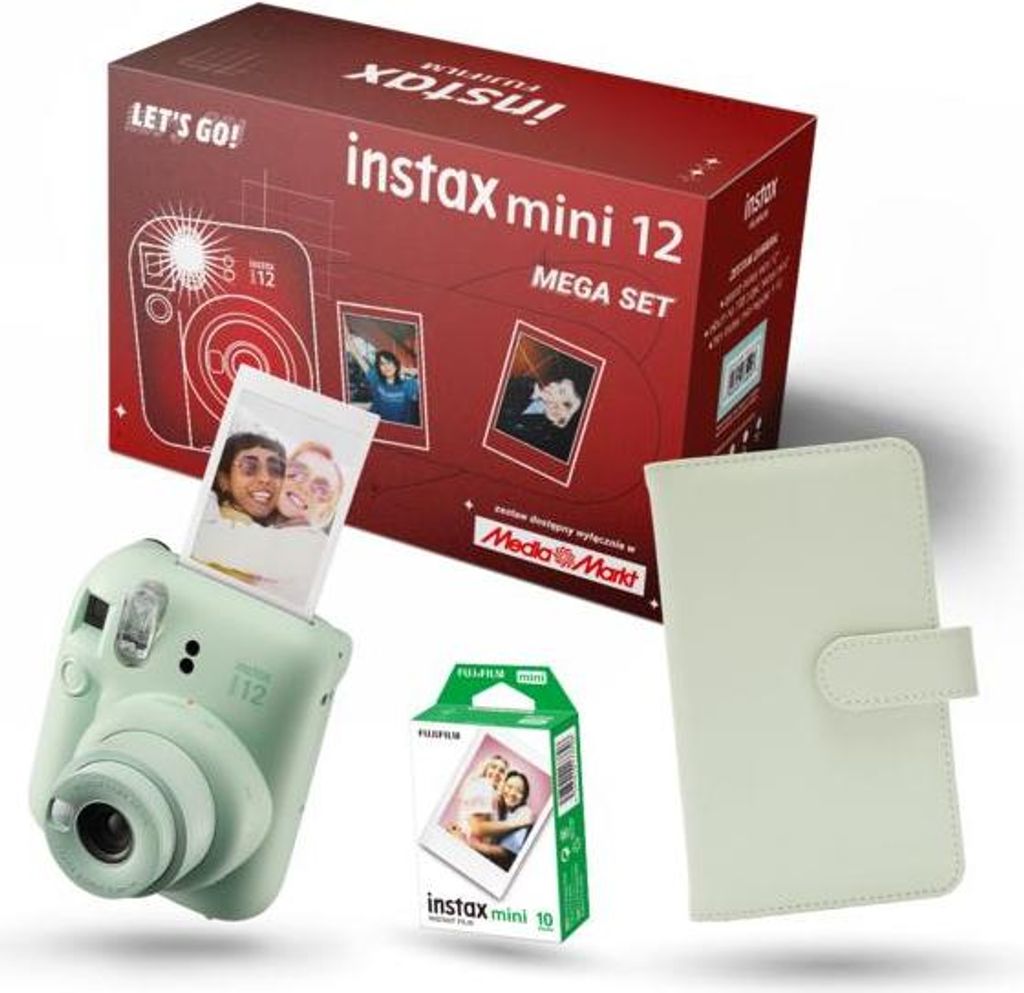 Fujifilm Instax Mini 12 Mega Set, 86 x 54 mm, Grün, 60 mm, Produktbild 