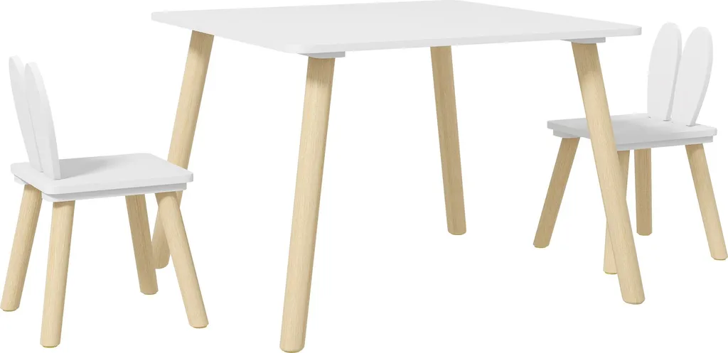 Set table et chaises enfant stable et sécurisé bois de pin blanc