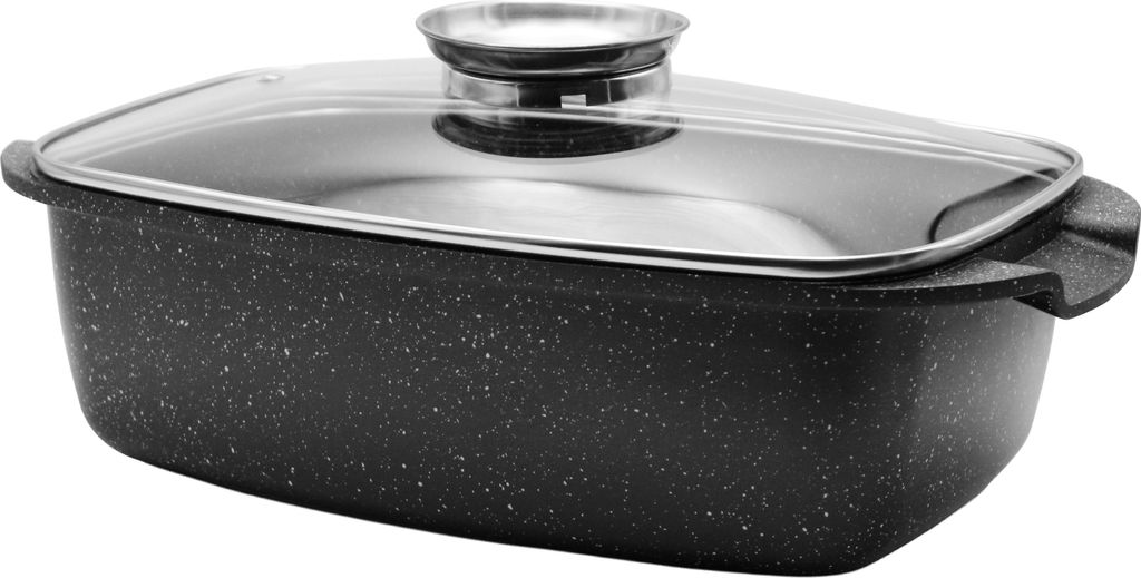 Marmor-Bratpfanne 5,7 l mit Aroma-Knopf – Modell 7735 – Für Herd und Backofen