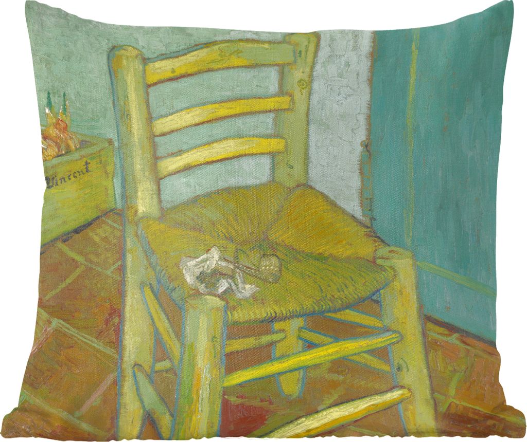 MuchoWow Zierkissen Sofakissen Wohnzimmer Dekokissen 45x45 cm Der Stuhl von Vincent - Vincent van Gogh - Schlafpolster - Polster für das Sofa