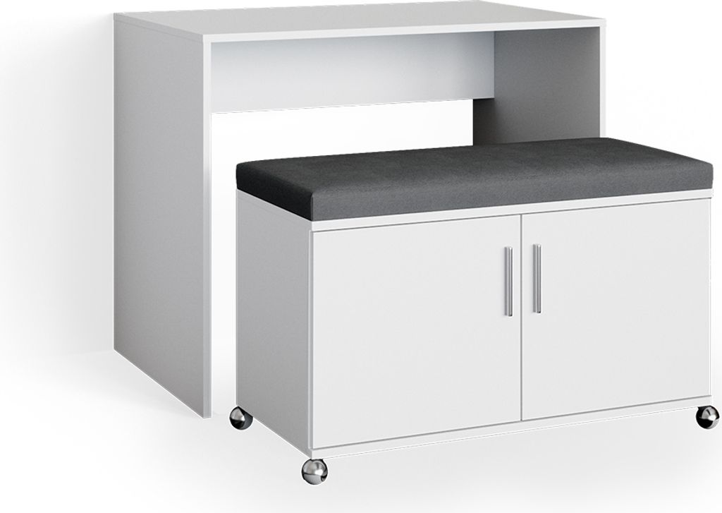 Vicco Schreibtisch Flona, 93.2 cm, Weiß/Anthrazit Produktbild 