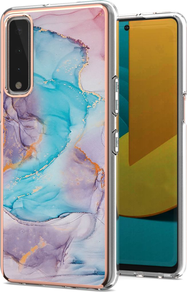 LG Stylo 7 5G Hülle, Muster Handyhülle Weich TPU Bumper Schutzhülle für LG Stylo 7 5G Blau