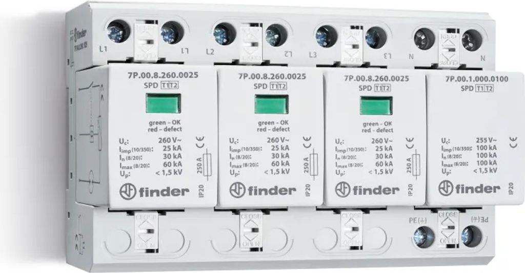 Finder 7P.04.8.275.1012 7P.04.8.275.1012 Überspannungsableiter 60 kA 1 St