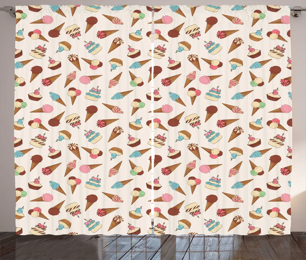 ABAKUHAUS Rideau de Chambre Rustique Dessert Glace 280x225 cm Champagne