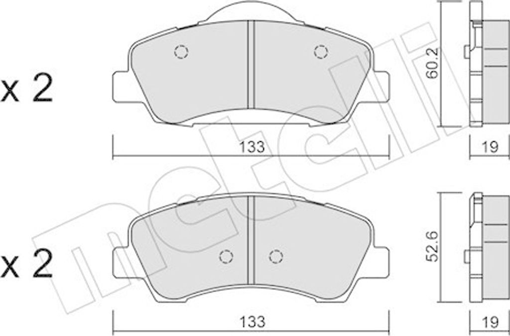 4 Bremsbelagsatz, Scheibenbremse METELLI 22-0982-0 für CITROËN PEUGEOT
