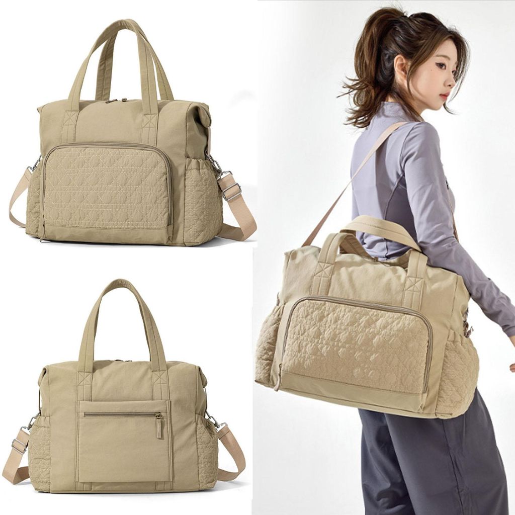 Reisetasche Sporttasche Damen 40 L Große Weekender Wickeltasche Handgepäck, Khaki