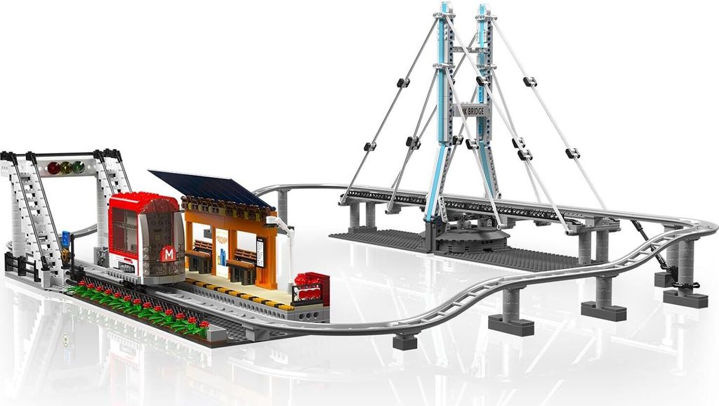 1488 PCS, Bausteine Ferngesteuerter Stadtbahn Modell Bausätze Mould King16052