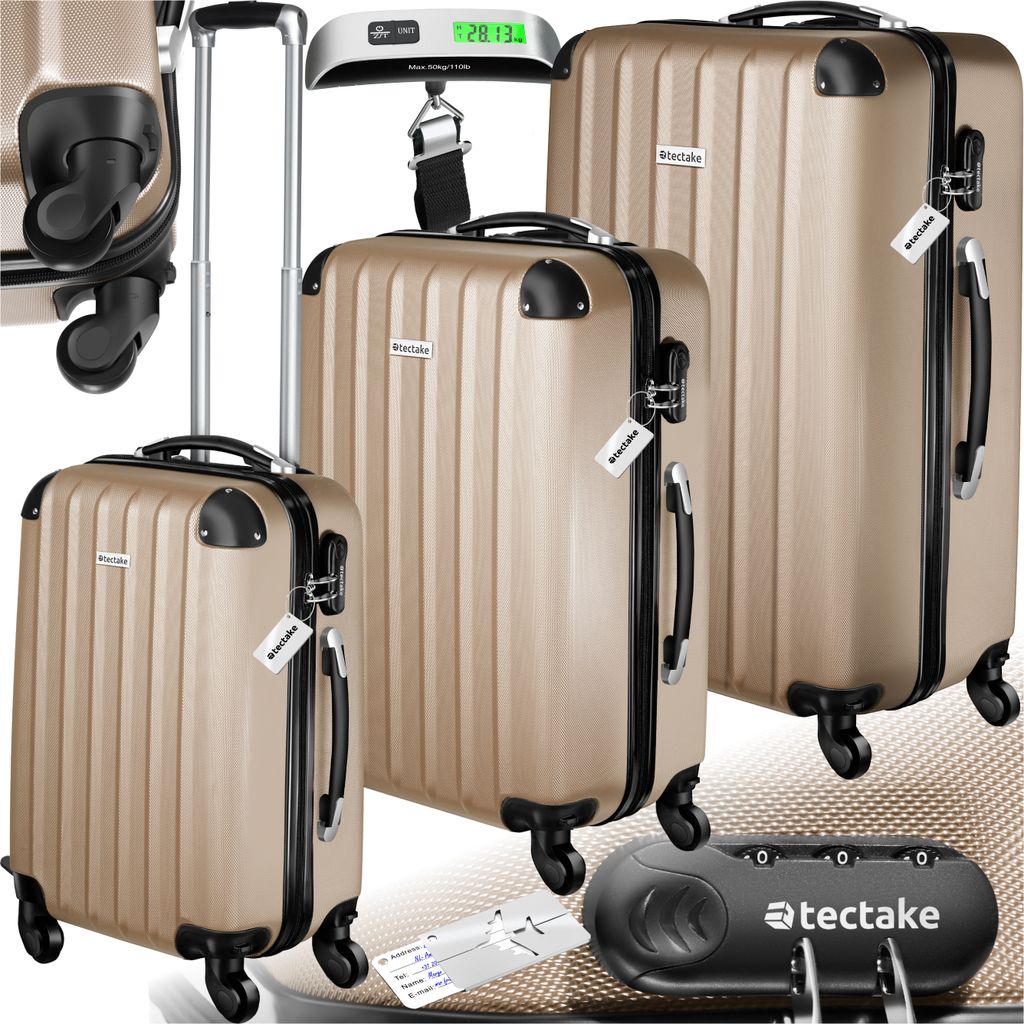 tectake® 3er Kofferset Talia 3-teilig aus robustem Produktbild 