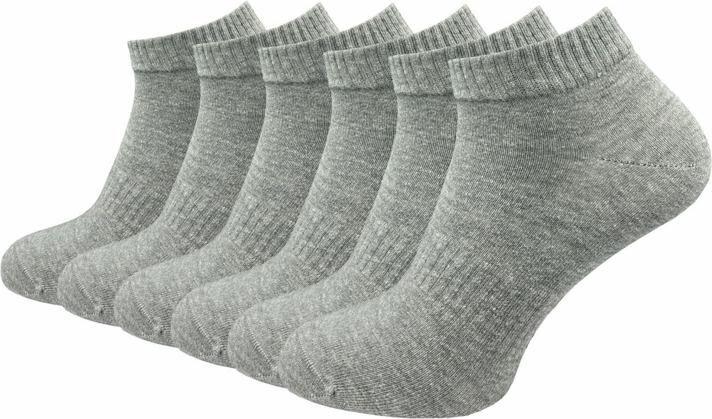 Gawilo Kurze Sportsocken Damen & Herren (6 Paar), Hellgrau / 47 - 50
