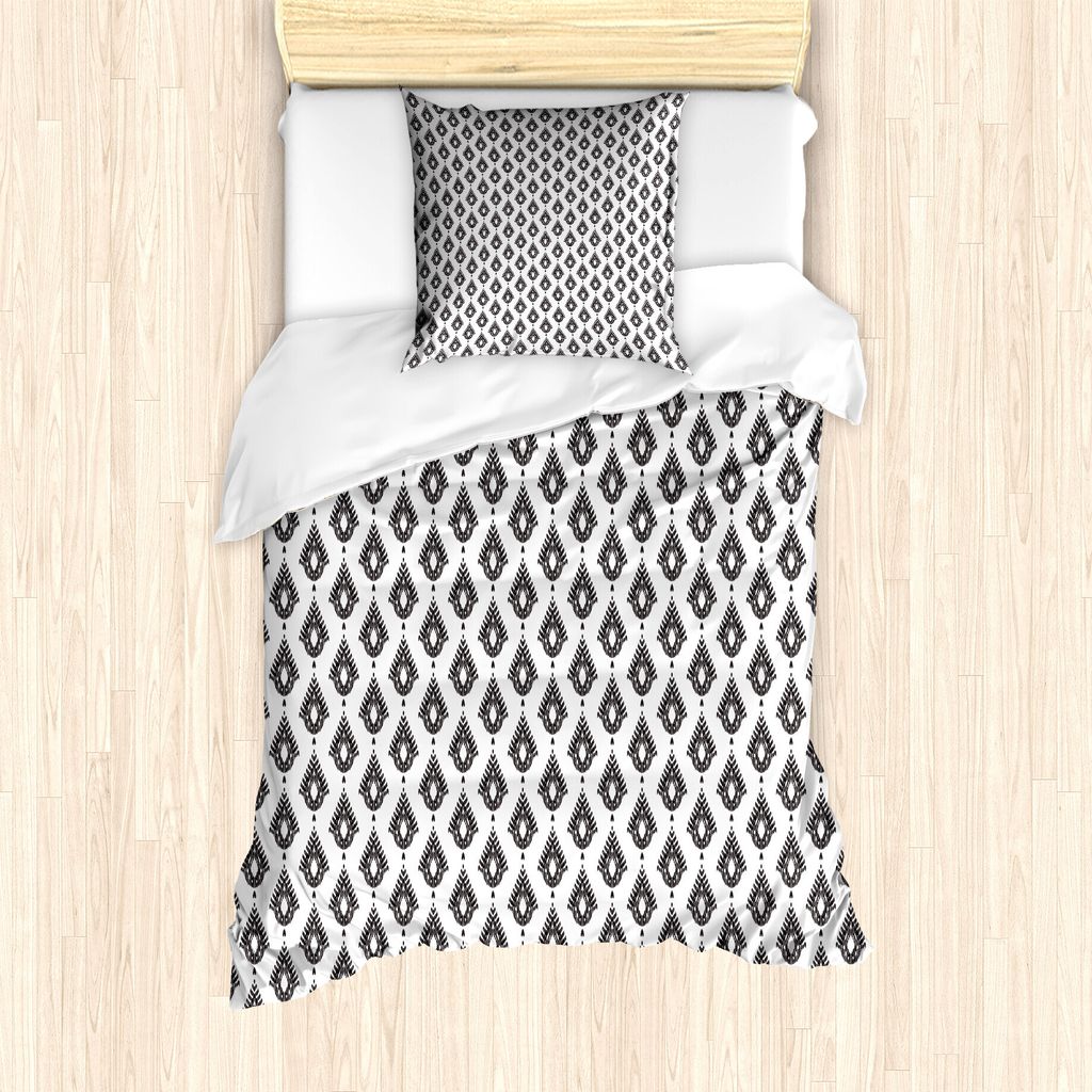 ABAKUHAUS Boho Bettbezug Set für Einzelbetten, Drop-Motiv Einflüsse, Milbensicher Allergiker geeignet mit Kissenbezug, 135 cm x 200 cm - 80 x 80 ...