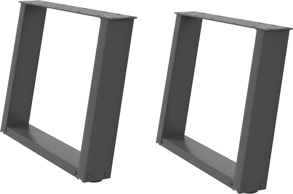 SYFAX Gambe Tavolo a U Acciaio Antracite 70x42cm | Arredo Loft Industrial