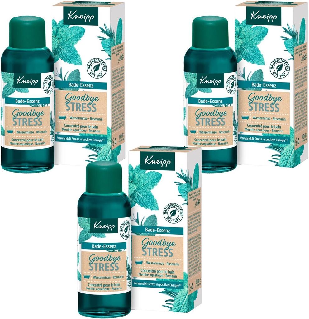 3x Kneipp Bade-Essenz Goodbye Stress je 100ml Badeöl ätherische Öle