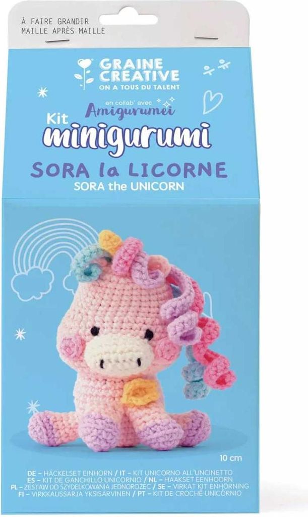 Graine Creative Häkelset Einhorn Minigurumi Sora - kreatives Spielzeug