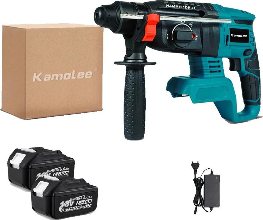 Rotationshammer, bürstenloser Motor, 2000W Leistung, 2x5.0Ah Karton, EU