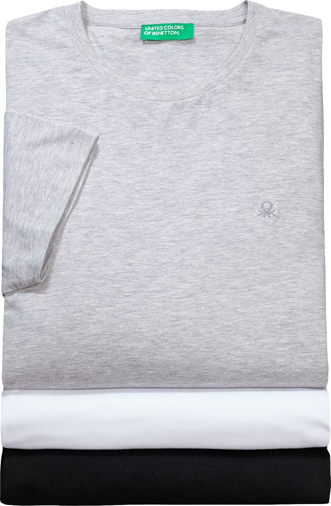 Benetton 3er Pack T-Shirts, ohne Seitennähte