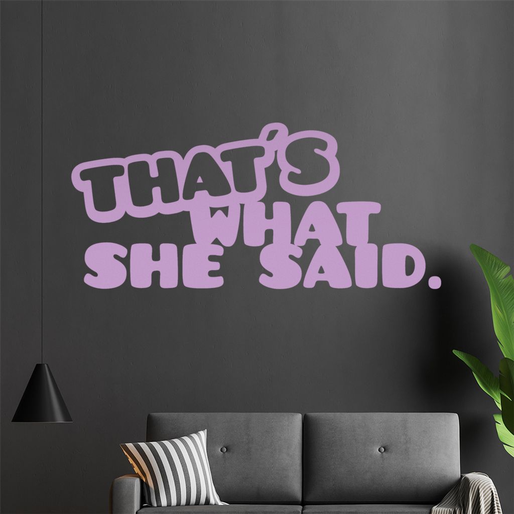 that's what she said. Wandtattoo in 6 Größen - Wandaufkleber Wall Sticker - Dekoration, Küche, Wohnzimmer, Schlafzimmer, Badezimmer
